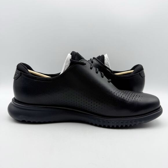 Cole Haan Mens 2.Zerogrand Laser WingTip Oxford Shoe US 10 W Black Leather NIB - Picture 4 of 12